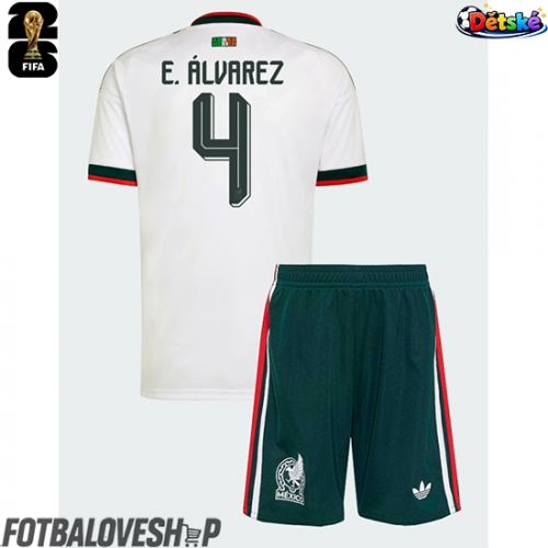Mexiko Edson Alvarez #4 Dětské Venkovní Dres MS 2026 Krátký Rukáv (+ trenýrky)