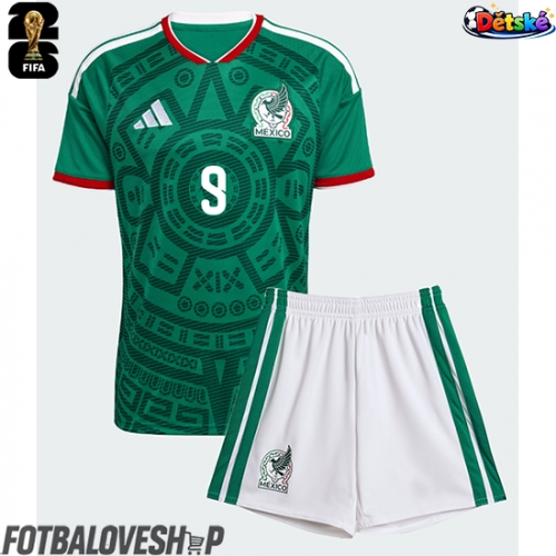 Mexiko Raul Jimenez #9 Dětské Domácí Dres MS 2026 Krátký Rukáv (+ trenýrky)