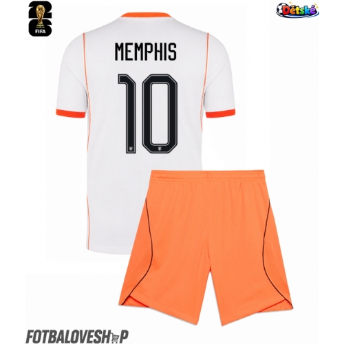 Nizozemsko Memphis Depay #10 Dětské Venkovní Dres MS 2026 Krátký Rukáv (+ trenýrky)