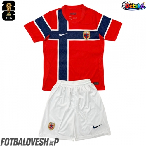 Norsko Dětské Domácí Dres MS 2026 Krátký Rukáv (+ trenýrky)