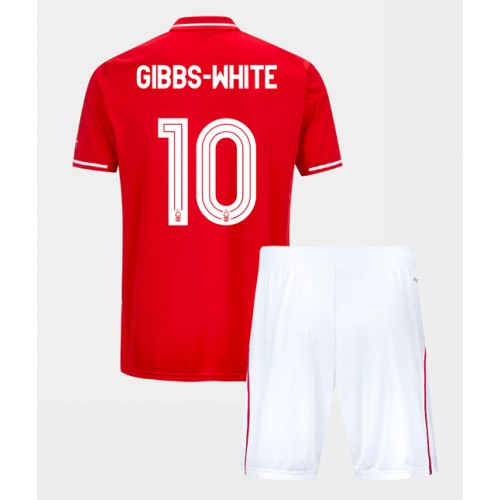 Nottingham Forest Morgan Gibbs-White #10 Dětské Domácí Dres 2025-26 Krátký Rukáv (+ trenýrky)