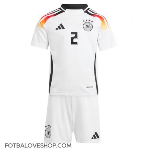Německo Antonio Rudiger #2 Dětské Domácí Dres ME 2024 Krátký Rukáv (+ trenýrky)
