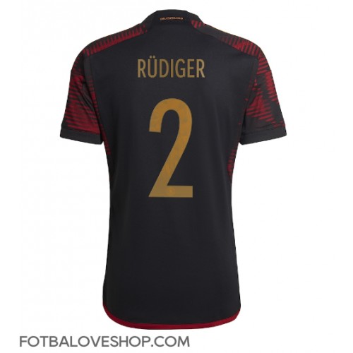 Německo Antonio Rudiger #2 Venkovní Dres MS 2022 Krátký Rukáv