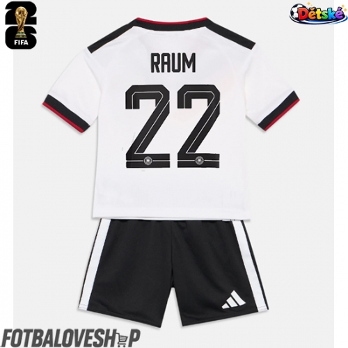 Německo David Raum #22 Dětské Domácí Dres MS 2026 Krátký Rukáv (+ trenýrky)