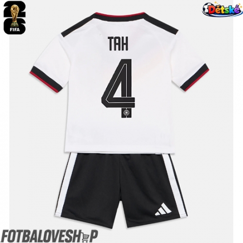 Německo Jonathan Tah #4 Dětské Domácí Dres MS 2026 Krátký Rukáv (+ trenýrky)