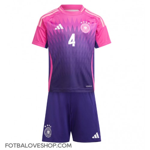 Německo Jonathan Tah #4 Dětské Venkovní Dres ME 2024 Krátký Rukáv (+ trenýrky)