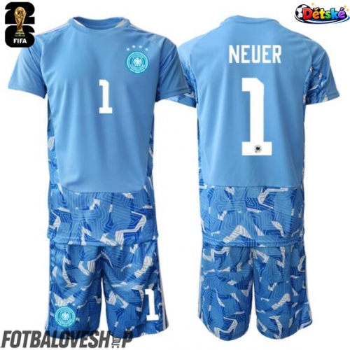 Německo Manuel Neuer #1 Brankářské Dětské Venkovní Dres MS 2026 Krátký Rukáv (+ trenýrky)