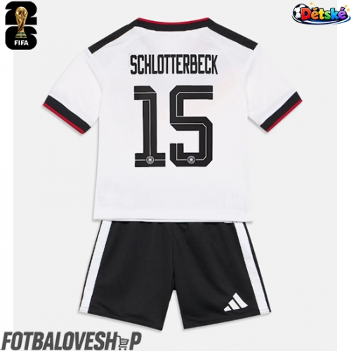 Německo Nico Schlotterbeck #15 Dětské Domácí Dres MS 2026 Krátký Rukáv (+ trenýrky)