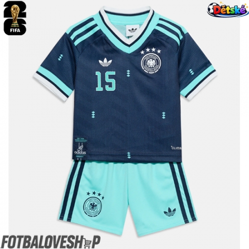 Německo Nico Schlotterbeck #15 Dětské Venkovní Dres MS 2026 Krátký Rukáv (+ trenýrky)