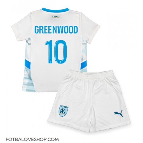 Olympique de Marseille Mason Greenwood #10 Dětské Domácí Dres 2024-25 Krátký Rukáv (+ trenýrky)