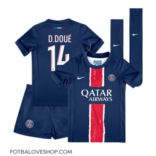 Paris Saint-Germain Desire Doue #14 Dětské Domácí Dres 2024-25 Krátký Rukáv (+ trenýrky)