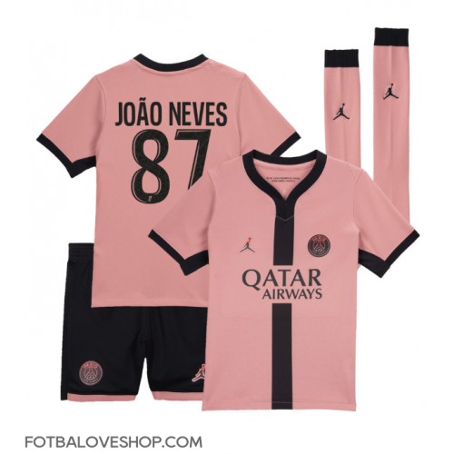 Paris Saint-Germain Joao Neves #87 Dětské Alternativní Dres 2024-25 Krátký Rukáv (+ trenýrky)