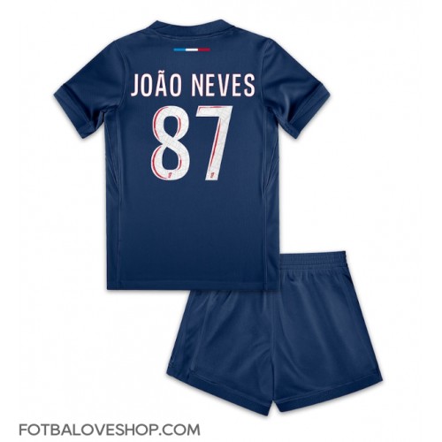 Paris Saint-Germain Joao Neves #87 Dětské Domácí Dres 2024-25 Krátký Rukáv (+ trenýrky)