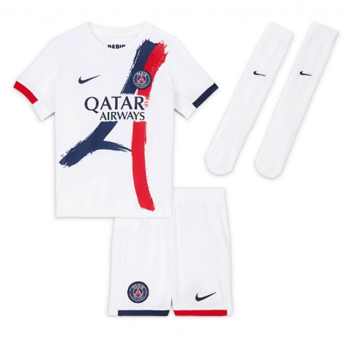 Paris Saint-Germain Khvicha Kvaratskhelia #7 Dětské Venkovní Dres 2025-26 Krátký Rukáv (+ trenýrky)