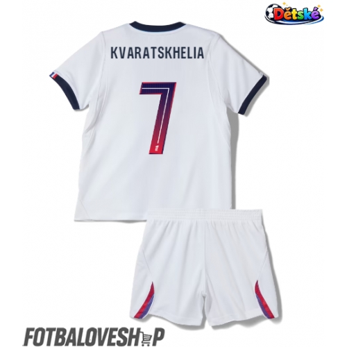 Paris Saint-Germain Khvicha Kvaratskhelia #7 Dětské Venkovní Dres 2026-27 Krátký Rukáv (+ trenýrky)