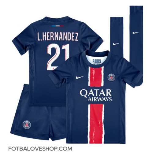 Paris Saint-Germain Lucas Hernandez #21 Dětské Domácí Dres 2024-25 Krátký Rukáv (+ trenýrky)