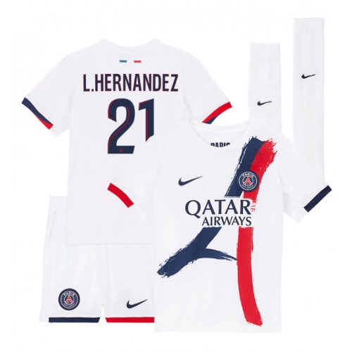 Paris Saint-Germain Lucas Hernandez #21 Dětské Venkovní Dres 2025-26 Krátký Rukáv (+ trenýrky)