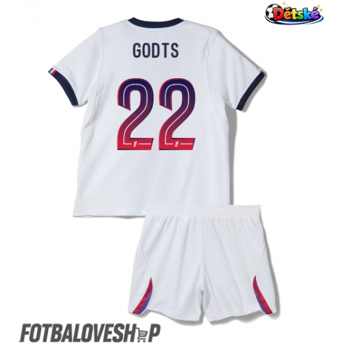 Paris Saint-Germain Mika Godts #22 Dětské Venkovní Dres 2026-27 Krátký Rukáv (+ trenýrky)