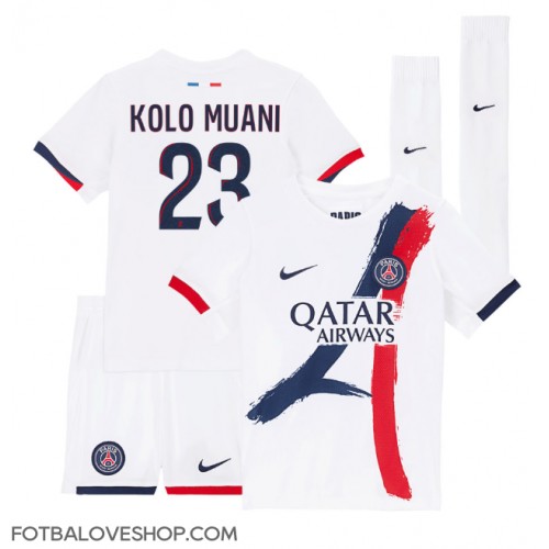 Paris Saint-Germain Randal Kolo Muani #23 Dětské Venkovní Dres 2024-25 Krátký Rukáv (+ trenýrky)