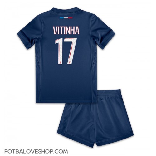 Paris Saint-Germain Vitinha #17 Dětské Domácí Dres 2024-25 Krátký Rukáv (+ trenýrky)