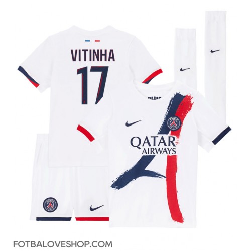Paris Saint-Germain Vitinha #17 Dětské Venkovní Dres 2024-25 Krátký Rukáv (+ trenýrky)
