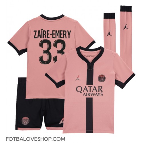 Paris Saint-Germain Warren Zaire-Emery #33 Dětské Alternativní Dres 2024-25 Krátký Rukáv (+ trenýrky)
