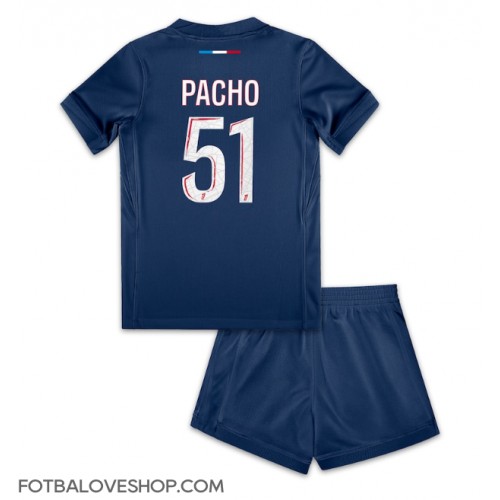 Paris Saint-Germain Willian Pacho #51 Dětské Domácí Dres 2024-25 Krátký Rukáv (+ trenýrky)