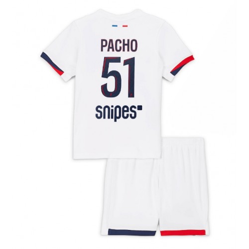 Paris Saint-Germain Willian Pacho #51 Dětské Venkovní Dres 2025-26 Krátký Rukáv (+ trenýrky)