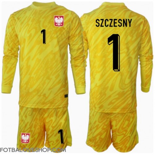 Polsko Wojciech Szczesny #1 Brankářské Dětské Domácí Dres ME 2024 Dlouhý Rukáv (+ trenýrky)