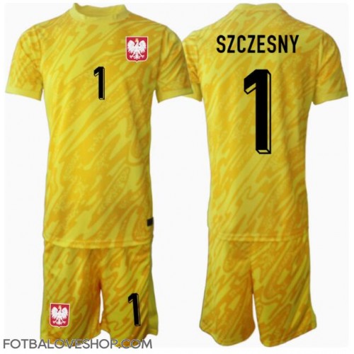 Polsko Wojciech Szczesny #1 Brankářské Dětské Domácí Dres ME 2024 Krátký Rukáv (+ trenýrky)