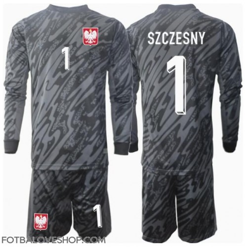 Polsko Wojciech Szczesny #1 Brankářské Dětské Venkovní Dres ME 2024 Dlouhý Rukáv (+ trenýrky)