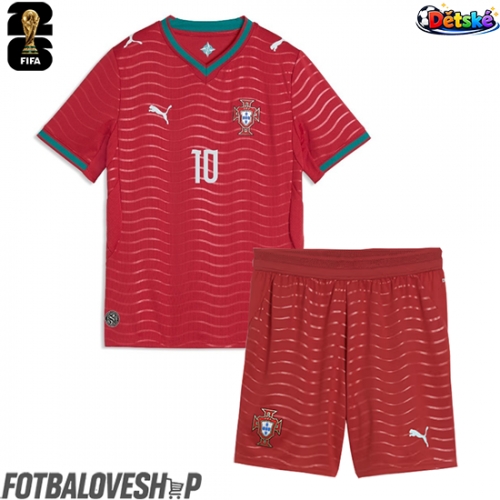Portugalsko Bernardo Silva #10 Dětské Domácí Dres MS 2026 Krátký Rukáv (+ trenýrky)