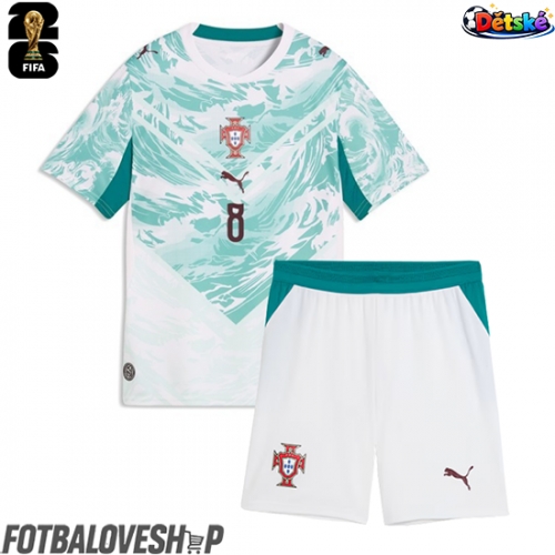 Portugalsko Bruno Fernandes #8 Dětské Venkovní Dres MS 2026 Krátký Rukáv (+ trenýrky)