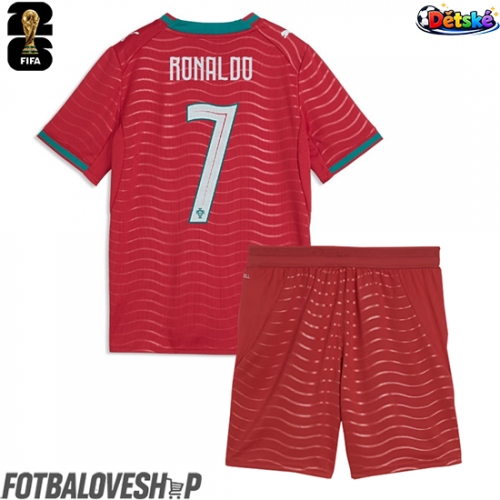 Portugalsko Cristiano Ronaldo #7 Dětské Domácí Dres MS 2026 Krátký Rukáv (+ trenýrky)