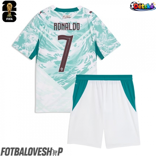 Portugalsko Cristiano Ronaldo #7 Dětské Venkovní Dres MS 2026 Krátký Rukáv (+ trenýrky)