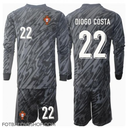 Portugalsko Diogo Costa #22 Brankářské Dětské Venkovní Dres ME 2024 Dlouhý Rukáv (+ trenýrky)