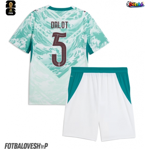 Portugalsko Diogo Dalot #5 Dětské Venkovní Dres MS 2026 Krátký Rukáv (+ trenýrky)