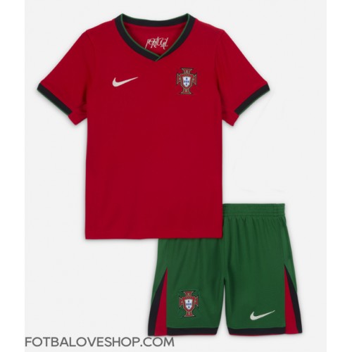 Portugalsko Dětské Domácí Dres ME 2024 Krátký Rukáv (+ trenýrky)