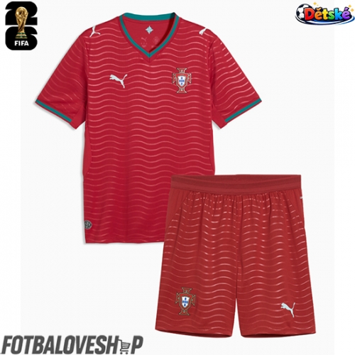 Portugalsko Dětské Domácí Dres MS 2026 Krátký Rukáv (+ trenýrky)