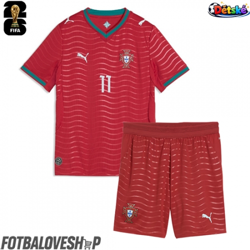 Portugalsko Joao Felix #11 Dětské Domácí Dres MS 2026 Krátký Rukáv (+ trenýrky)