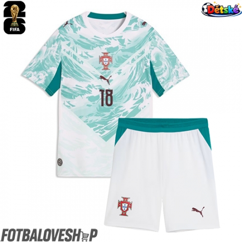 Portugalsko Pedro Neto #18 Dětské Venkovní Dres MS 2026 Krátký Rukáv (+ trenýrky)