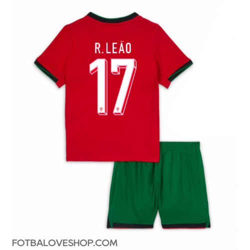 Portugalsko Rafael Leao #17 Dětské Domácí Dres ME 2024 Krátký Rukáv (+ trenýrky)