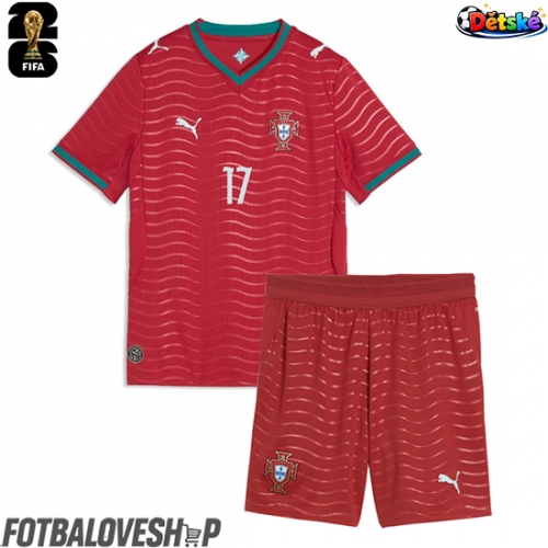 Portugalsko Rafael Leao #17 Dětské Domácí Dres MS 2026 Krátký Rukáv (+ trenýrky)