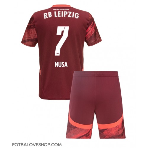 RB Leipzig Antonio Nusa #7 Dětské Venkovní Dres 2024-25 Krátký Rukáv (+ trenýrky)