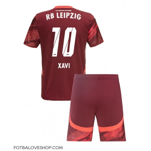 RB Leipzig Xavi Simons #10 Dětské Venkovní Dres 2024-25 Krátký Rukáv (+ trenýrky)
