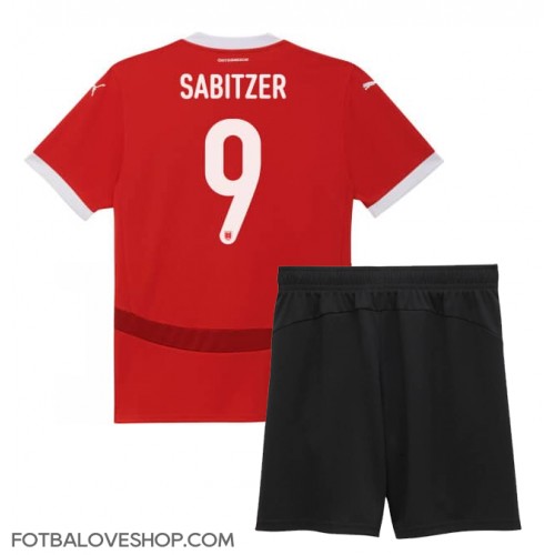 Rakousko Marcel Sabitzer #9 Dětské Domácí Dres ME 2024 Krátký Rukáv (+ trenýrky)