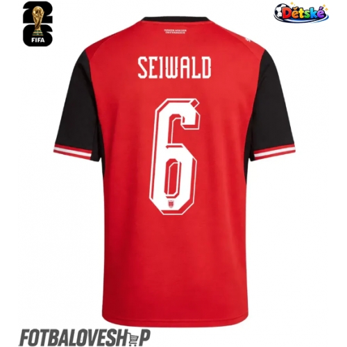 Rakousko Nicolas Seiwald #6 Dětské Domácí Dres MS 2026 Krátký Rukáv (+ trenýrky)