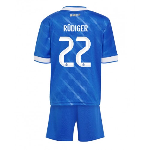 Real Madrid Antonio Rudiger #22 Dětské Alternativní Dres 2025-26 Krátký Rukáv (+ trenýrky)
