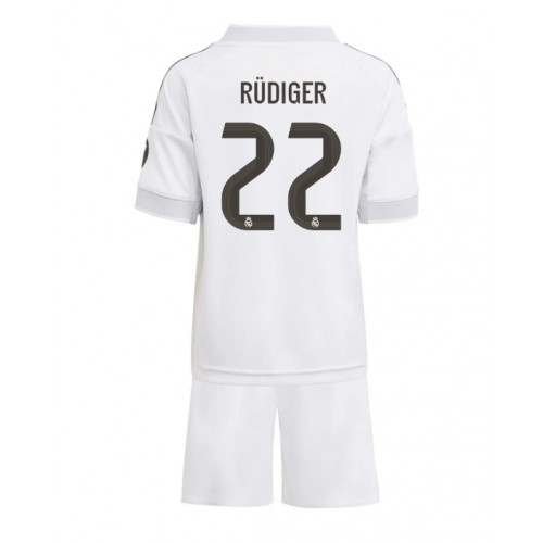 Real Madrid Antonio Rudiger #22 Dětské Domácí Dres 2025-26 Krátký Rukáv (+ trenýrky)