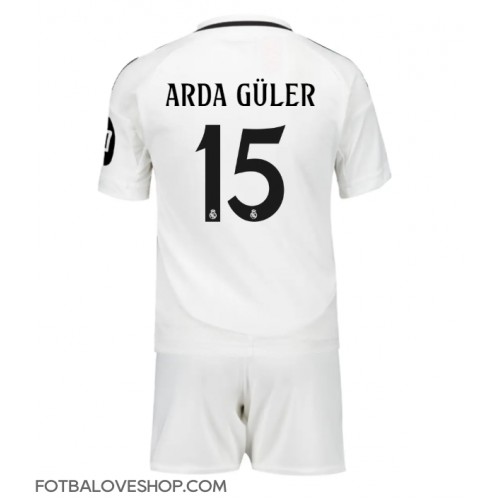 Real Madrid Arda Guler #15 Dětské Domácí Dres 2024-25 Krátký Rukáv (+ trenýrky)